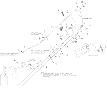 Chute Crank Assembly Diagram and Parts List for 19B40024OEM (42Inch-3x)(2023 & After) Cub Cadet Snow Blower